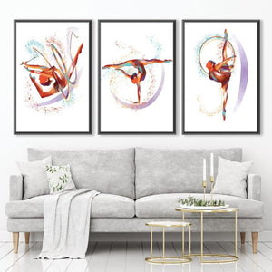 Gymnast Dancers Canvas Art Clock Canvas