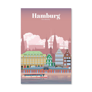 Hamburg Canvas - Studio 324 Art Clock Canvas