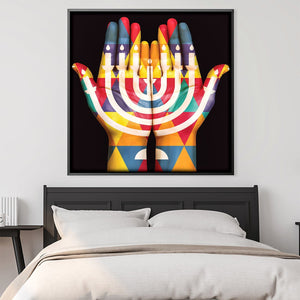 Hands of the Menorah Canvas Art Clock Canvas