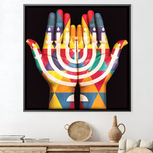 Hands of the Menorah Canvas Art Clock Canvas