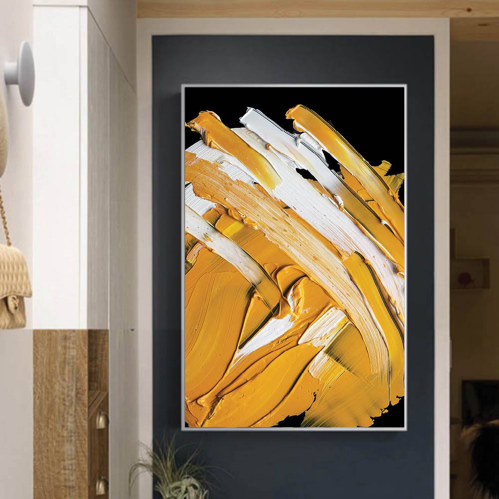 Harvest Strokes Canvas Art Clock Canvas