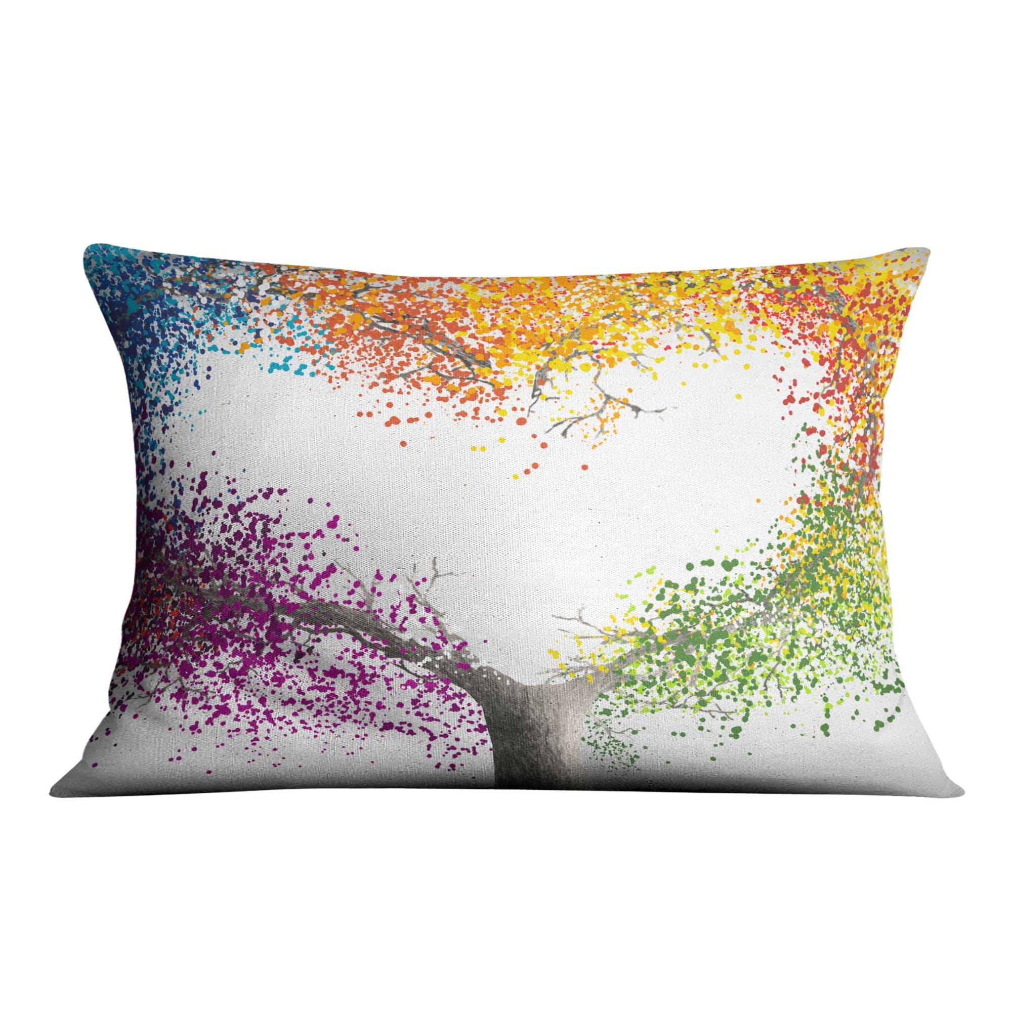 Heart of Colored leaves Cushion Cushion 48 x 33cm Clock Canvas