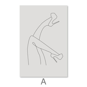 Heels In The Air Canvas Art A / 30 x 45cm / Unframed Canvas Print Clock Canvas