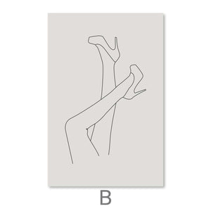 Heels In The Air Canvas Art B / 30 x 45cm / Unframed Canvas Print Clock Canvas