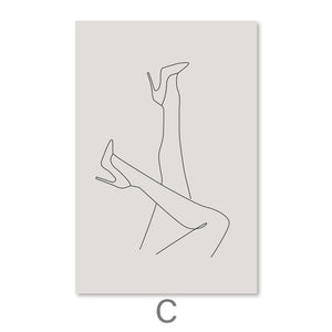 Heels In The Air Canvas Art C / 30 x 45cm / Unframed Canvas Print Clock Canvas