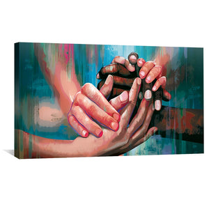 Helping Hands Canvas Art Clock Canvas
