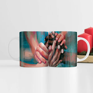 Helping Hands Mug Mug White Clock Canvas