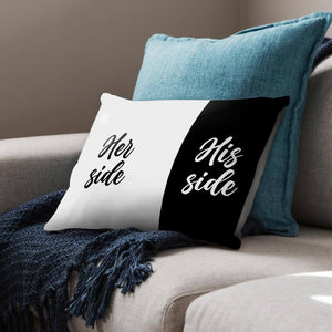 Her Side Cushion Cushion 48 x 33cm Clock Canvas