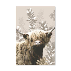 Highland Cow Wilderness Canvas Art Clock Canvas