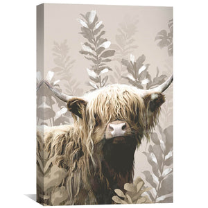 Highland Cow Wilderness Canvas Art Clock Canvas