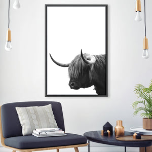 Highland Stare Canvas Art 30 x 45cm / Unframed Canvas Print Clock Canvas