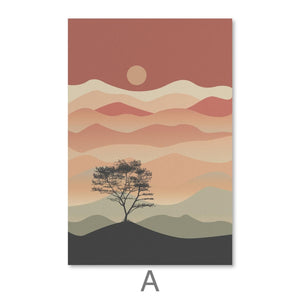 Hills and Flows Canvas Art A / 30 x 45cm / Unframed Canvas Print Clock Canvas