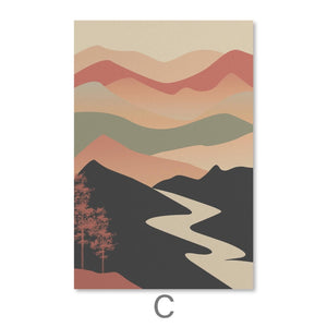 Hills and Flows Canvas Art C / 30 x 45cm / Unframed Canvas Print Clock Canvas