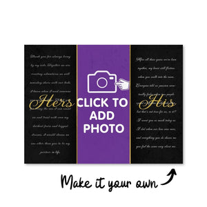 His and Her Poem Canvas Art Clock Canvas