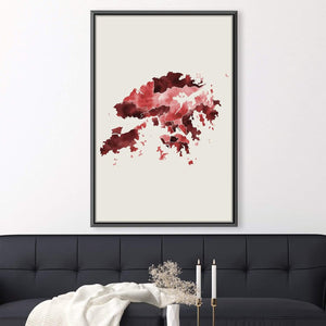 Hong Kong Watercolor Canvas Art Clock Canvas