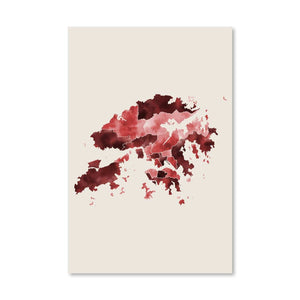 Hong Kong Watercolor Canvas Art Clock Canvas