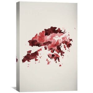 Hong Kong Watercolor Canvas Art 30 x 45cm / Unframed Canvas Print Clock Canvas