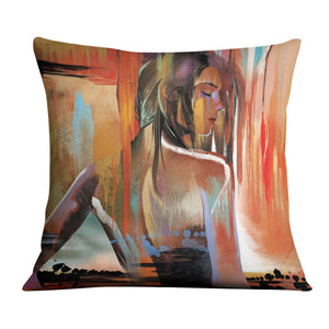 Horizon Woman B Cushion Cushion Cushion Square Clock Canvas