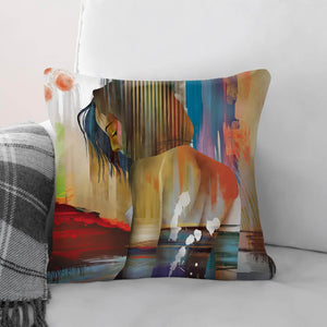 Horizon Woman C Cushion Cushion Cushion Square Clock Canvas