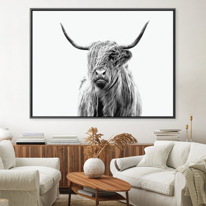 Horns in the White Canvas Art 45 x 30cm / Unframed Canvas Print Clock Canvas