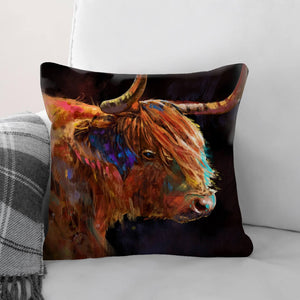 Horns of Highland Cushion Cushion Cushion Square Clock Canvas