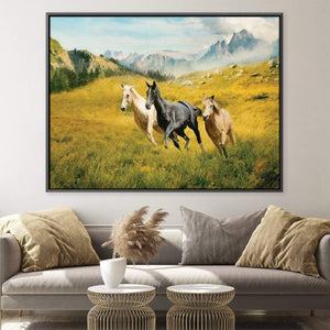 Horse Field Canvas Art Clock Canvas