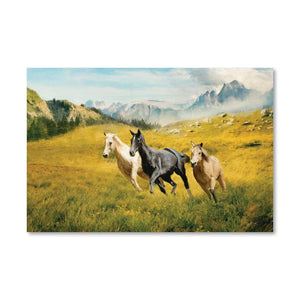 Horse Field Canvas Art Clock Canvas