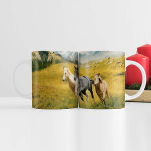 Horse Field Mug Mug White Clock Canvas