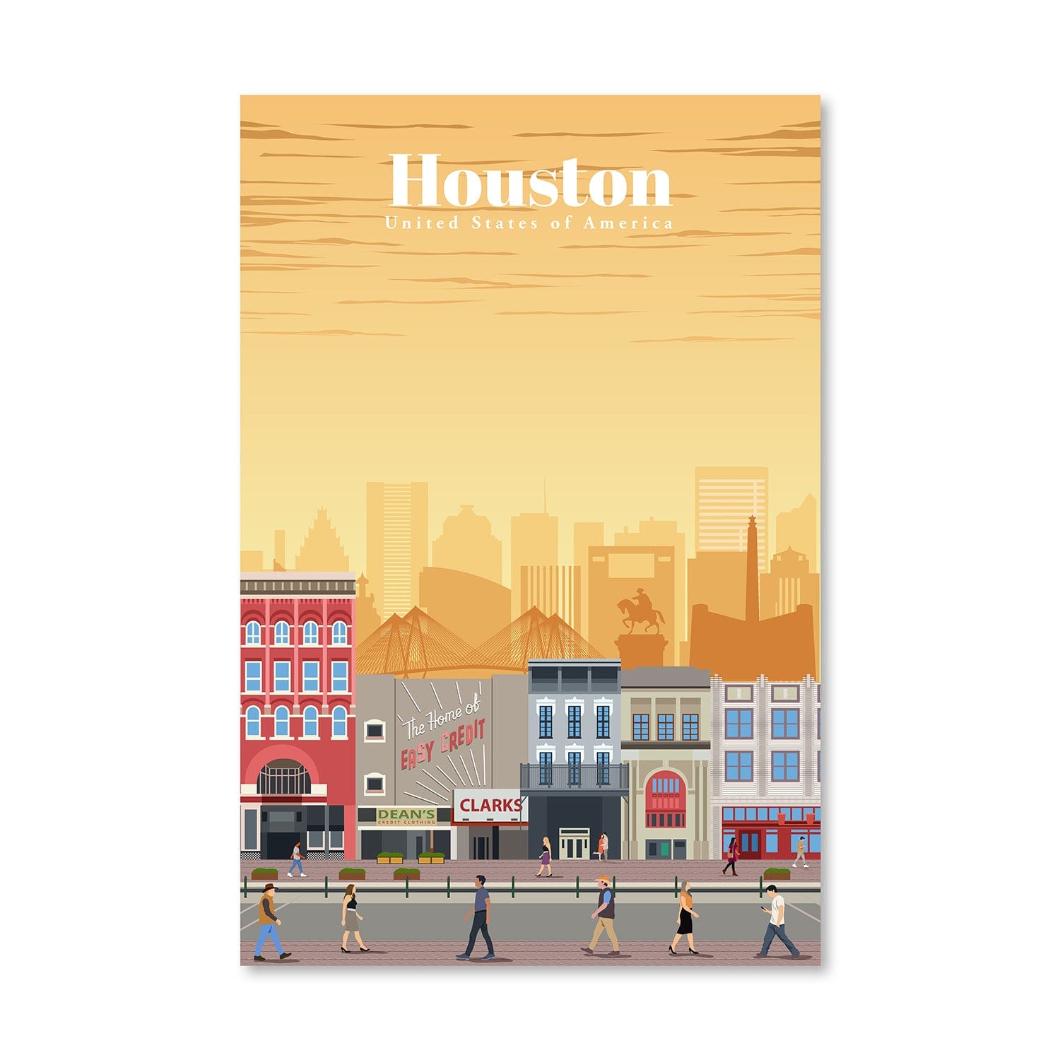 Houston Canvas - Studio 324 Art Clock Canvas