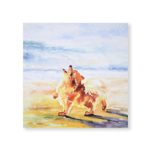 Howling Puppers Oil Painting Oil Clock Canvas