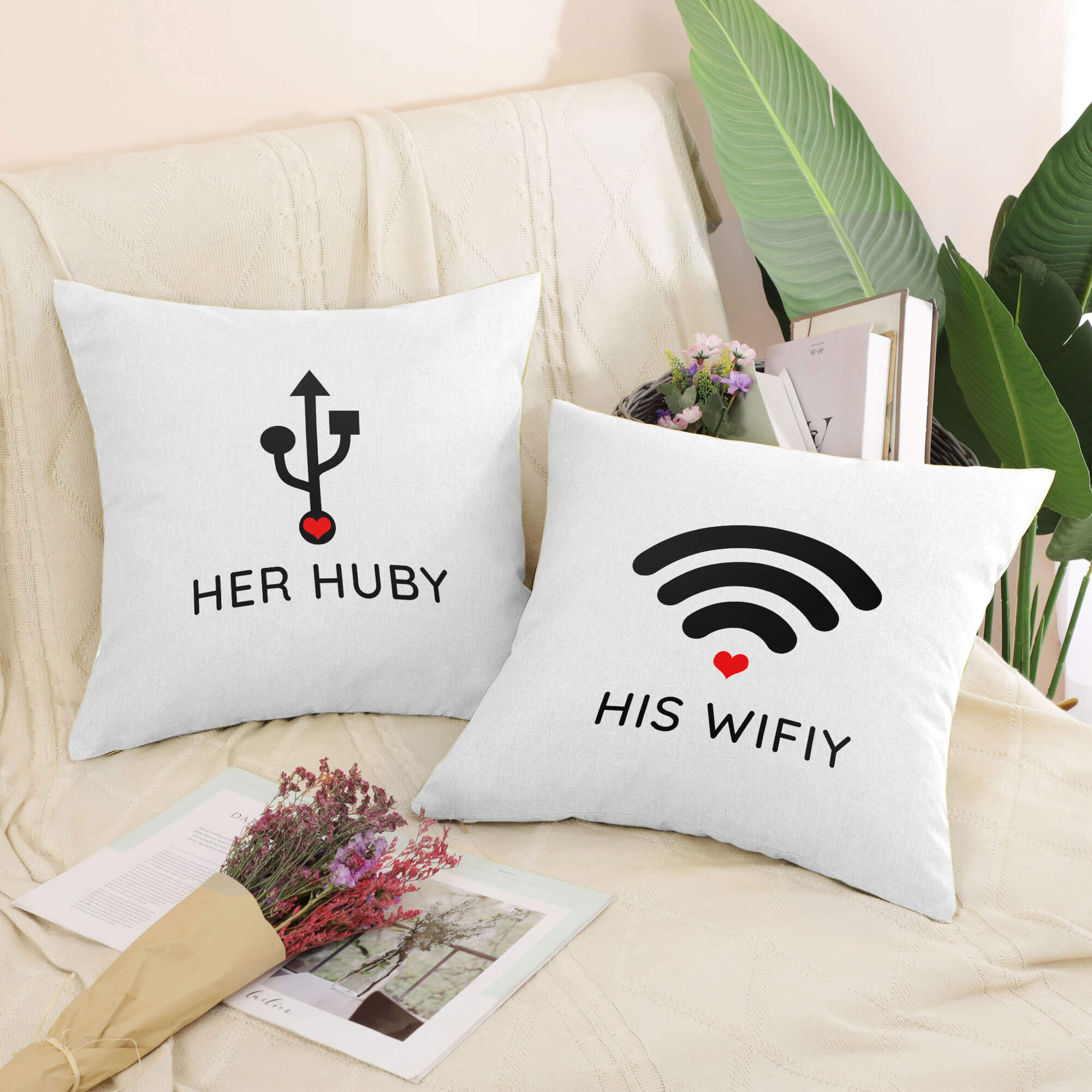 Huby & Wifey A Cushion Cushion Clock Canvas