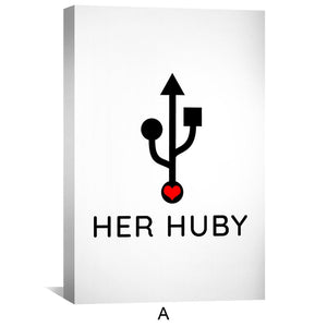 Huby & Wifey Canvas Art Clock Canvas