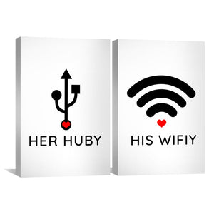 Huby & Wifey Canvas Art Clock Canvas