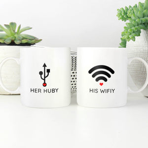 Huby & Wifey Mug Mug Clock Canvas