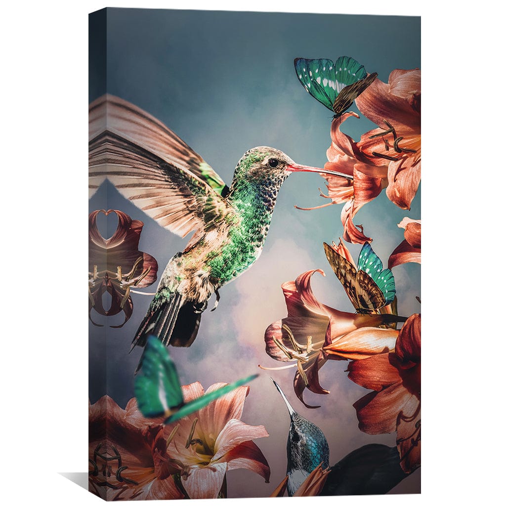 Hummingbirds Canvas Art Clock Canvas