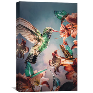 Hummingbirds Canvas Art Clock Canvas