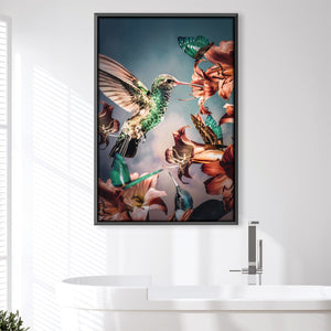 Hummingbirds Canvas Art 30 x 45cm / Unframed Canvas Print Clock Canvas
