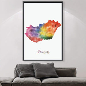 Hungary Rainbow Canvas Art Clock Canvas
