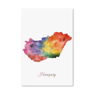 Hungary Rainbow Canvas Art Clock Canvas