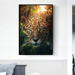 Hunting Leopard Canvas Art Clock Canvas