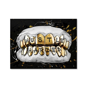 Hustle Grillz Canvas Art Clock Canvas