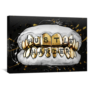 Hustle Grillz Canvas Art 45 x 30cm / Unframed Canvas Print Clock Canvas