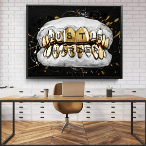 Hustle Grillz Clock Canvas