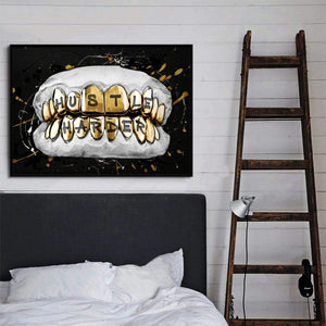 Hustle Grillz Clock Canvas
