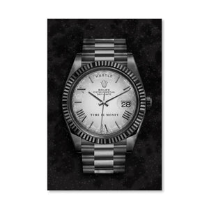 Hustle Watch - Silver Canvas Art Clock Canvas