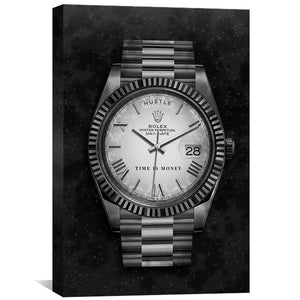 Hustle Watch - Silver Canvas Art 30 x 45cm / Unframed Canvas Print Clock Canvas