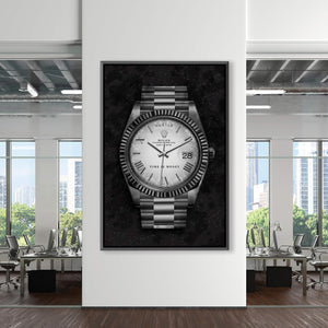 Hustle Watch - Silver Clock Canvas