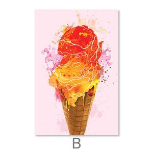 Ice Cream Parlor Canvas Art B / 30 x 45cm / Unframed Canvas Print Clock Canvas