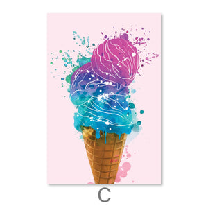 Ice Cream Parlor Canvas Art C / 30 x 45cm / Unframed Canvas Print Clock Canvas