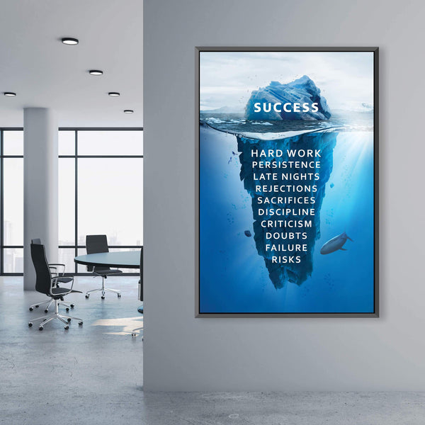 Iceberg of Success Art Clock Canvas
